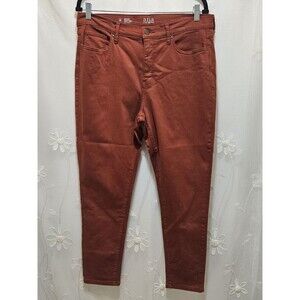A New Approach Womens Size 14 Rust Orange Pants High Rise Skinny Ankle Stretchy